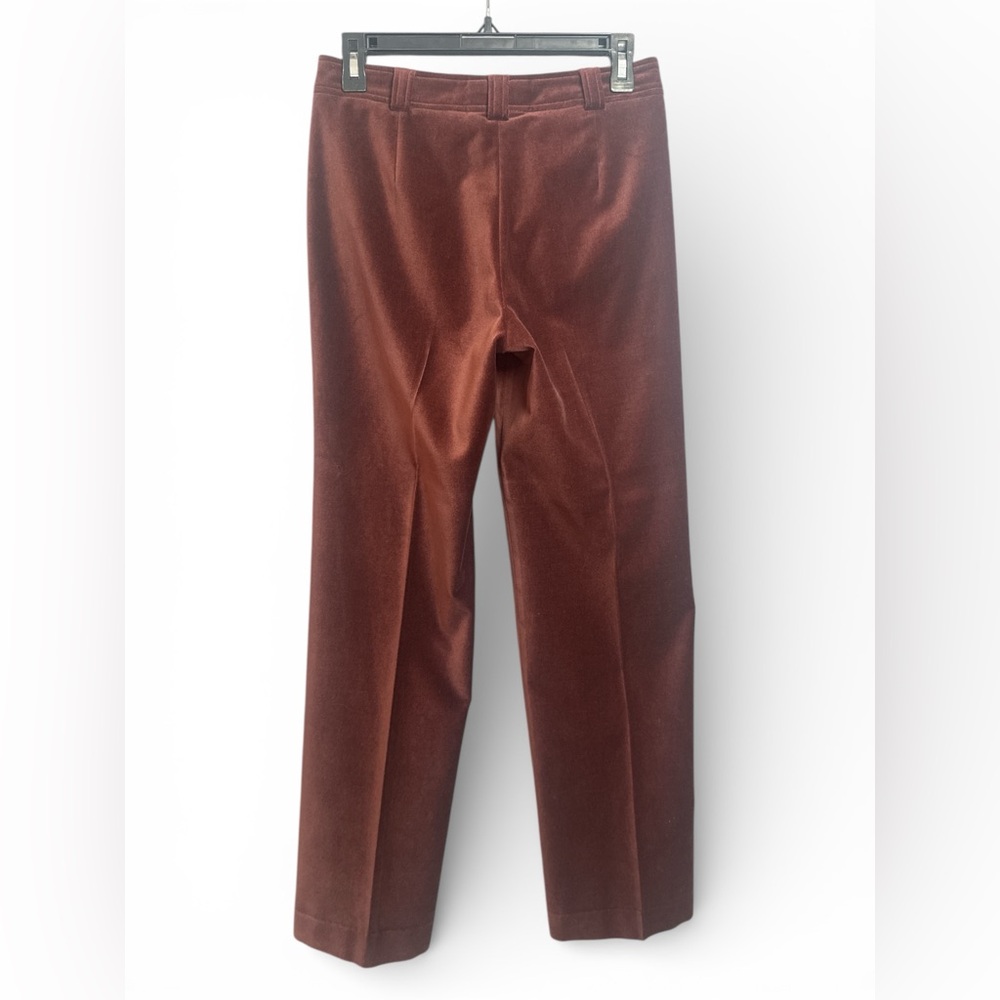 Vintage René Lezard Brown Velvet Trousers Straight Leg Made in Germany Sz 34 - Picture 2 of 10
